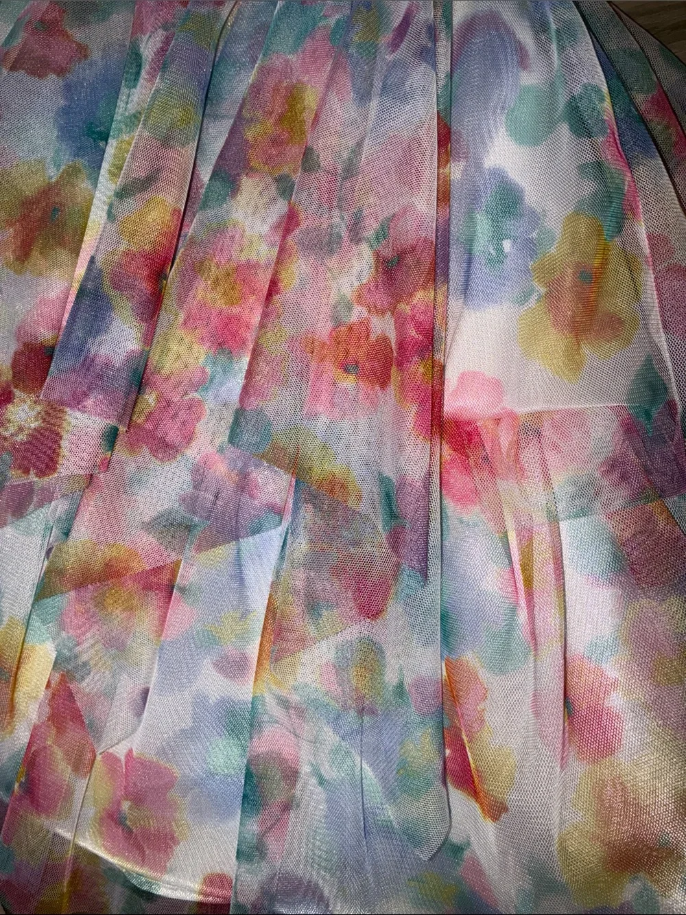 🚾 Jona Michelle Pastel Floral Tulle Dress with Light Blue Bow sz 5